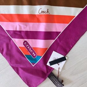 VINTAGE COACH 100% SILK SCARF - NWT